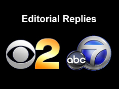 KABC-TV and KCBS-TV Editorial Replies
