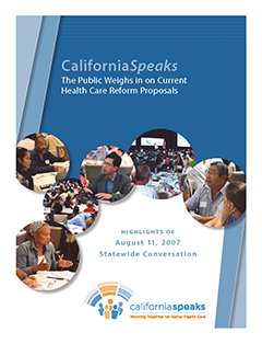 CaliforniaSpeaks Health Care Forum Report cover