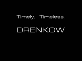 Drenkow Fashion title card. Timely. Timeless.