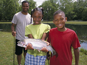 African-American Family Fishing