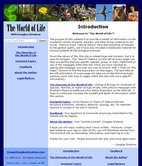 The World of Life home page