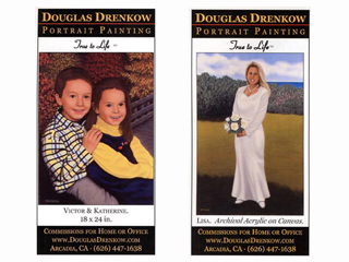 Four-Color Ads of Children and Bride in Portrait Paintings