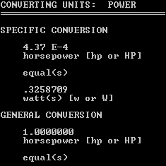 Conversion Factors screenshot